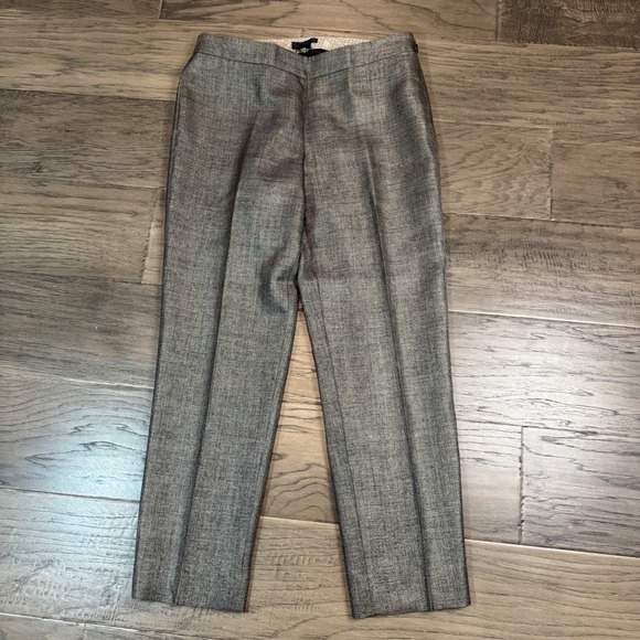 J. Crew Collection Wool Blend Brown Tweed Career Dress Pants Size 4 - Picture 1 of 9
